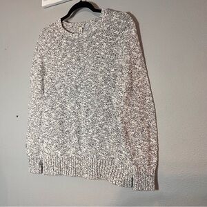 LL Bean Cotton Ragg Sweater Pullover Women’s Size Medium Marled Natural Gray